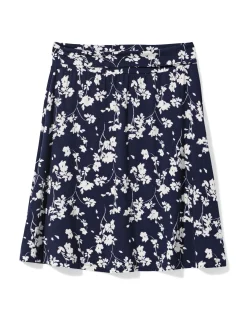 damesrok regular fit jersey bloemen donkerblauw