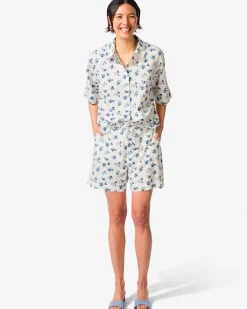 damesshort Sally wide fit seersucker bloemen multi