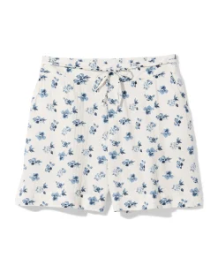 damesshort Sally wide fit seersucker bloemen multi