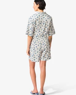 damesshort Sally wide fit seersucker bloemen multi