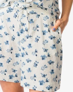 damesshort Sally wide fit seersucker bloemen multi