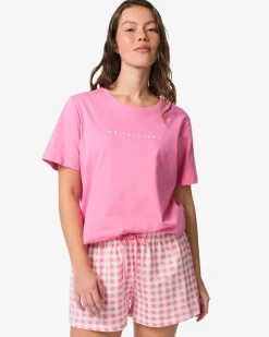 damesshortama jersey ruiten roze