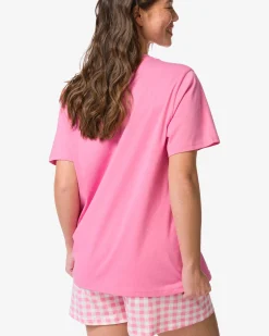 damesshortama jersey ruiten roze