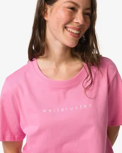 damesshortama jersey ruiten roze