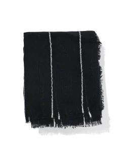 damessjaal 80x185cm strepen zwart-wit