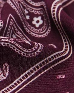 damessjaal 60x60cm viscose paisley rood