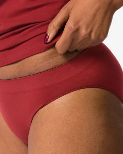 damesslip naadloos micro donkerrood