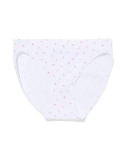 damesslip naadloos rib bloemen wit
