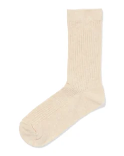 damessokken rib beige