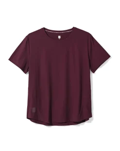 damessportshirt bordeauxrood