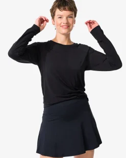 damessportshirt naadloos zwart