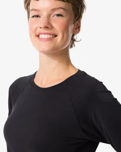 damessportshirt naadloos zwart