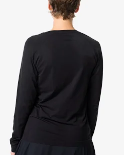 damessportshirt naadloos zwart