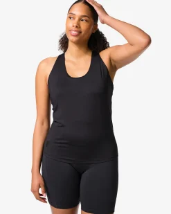damessporttop met ingebouwde bh light support zwart