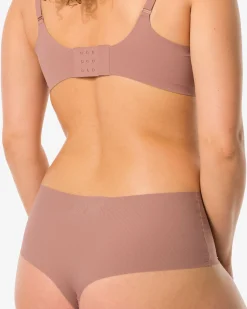 damesstring hoge taille micro rib ultimate comfort lichtbruin