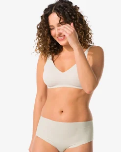 damesstring hoge taille micro rib ultimate comfort gebroken wit