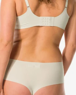damesstring hoge taille micro rib ultimate comfort gebroken wit