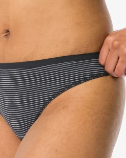 damesstring katoen - 2 stuks zwart/wit