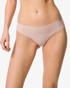 damesstring micro lasercut met kant beige