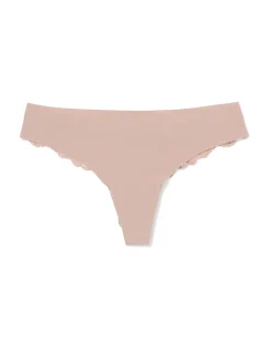damesstring micro lasercut met kant beige