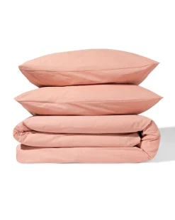 dekbedovertrek 200x200/220cm chambray oranjerood
