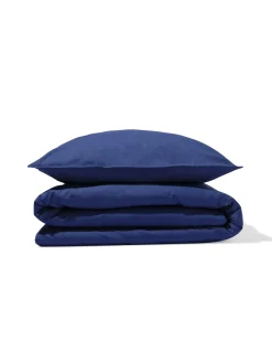 dekbedovertrek 140x200/220cm hotel katoen percal donkerblauw