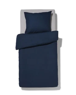 dekbedovertrek 140x200/220cm zacht katoen donkerblauw