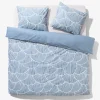dekbedovertrek 240x200/220cm zacht katoen schelpen blauw
