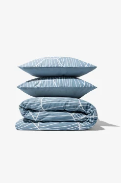 dekbedovertrek 240x200/220cm zacht katoen schelpen blauw