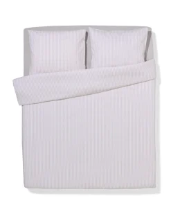 dekbedovertrek 240x200/220cm zacht katoen strepen beige