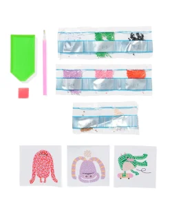diamantcreaties stickers monsters - 3 stuks