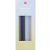 dinerkaarsen ⌀2.2x25cm bloemvorm blauw-groen - 4 stuks