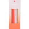 dinerkaarsen ⌀2.2x25cm bloemvorm oranje-roze - 4 stuks