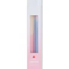 dinerkaarsen ⌀2.2x25cm kleurverloop blauw-roze - 2 stuks