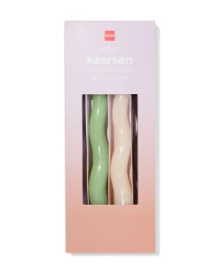 dinerkaarsen ⌀2.2x25cm wave lila-bruin - 4 stuks