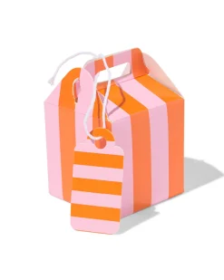 doosje vouwbaar 5x5x5cm strepen - 6 stuks
