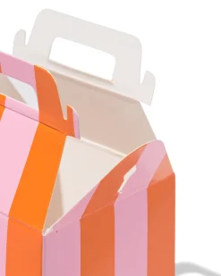 doosje vouwbaar 5x5x5cm strepen - 6 stuks