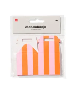 doosje vouwbaar 5x5x5cm strepen - 6 stuks