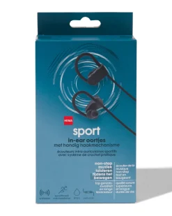 draadloze oortelefoon in-ear sport zwart