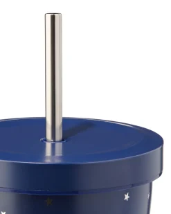 drinkbeker met rietje 500ml rvs sterren