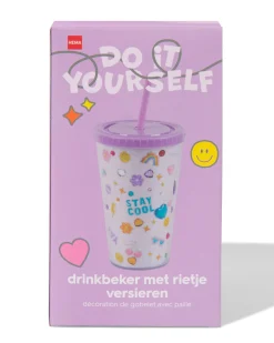 drinkbeker met rietje versieren
