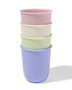 drinkbekers 280ml kunststof pastel - 4 stuks