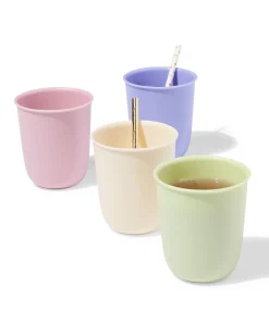 drinkbekers 280ml kunststof pastel - 4 stuks