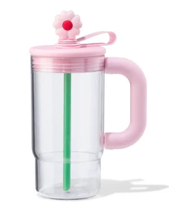 drinkfles 720ml met rietje bloem