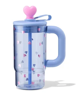 drinkfles 720ml met rietje hartjes