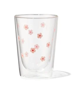 dubbelwandig glas 350ml bloemen