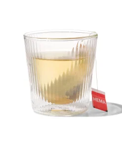 dubbelwandig glas streep reliëf 150ml