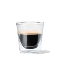 dubbelwandig glas streep reliëf 150ml