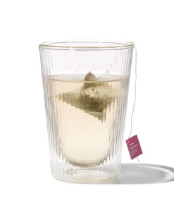 dubbelwandig glas streep reliëf 350ml