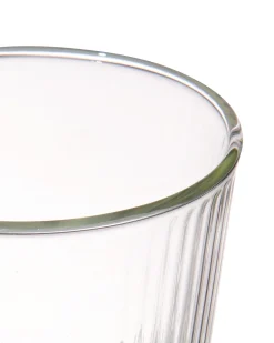 dubbelwandig glas streep reliëf 350ml